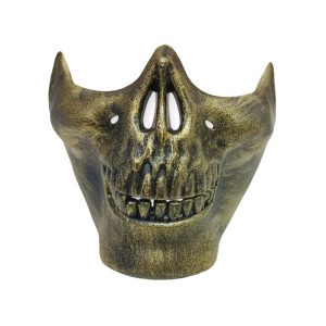 Mascara Cubrebocas Media Calavera Rigida Dorado