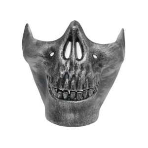 Mascara Cubrebocas Media Calavera Rigida Plata