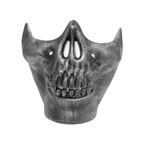 Mascara Cubrebocas Media Calavera Rigida Plata