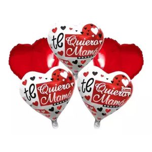 Set 5 Globos Metalizados Te Quiero Mamá