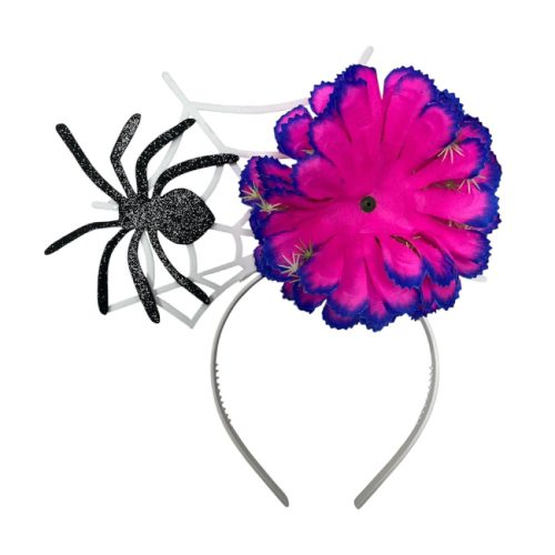 Vincha Tela de Araña con Flor x1u