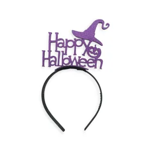 Vincha Happy Halloween Bruja Violeta Glitter