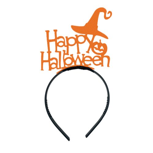 Vincha Happy Halloween Bruja Naranja