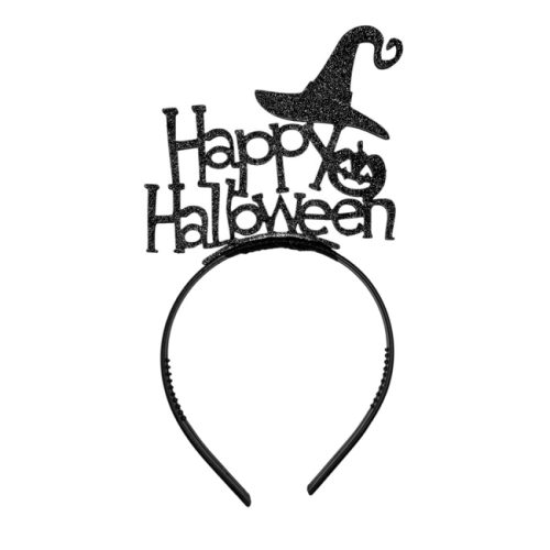 Vincha Happy Halloween Bruja Negra Glitter