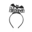 Vincha Happy Halloween Murcielago Negro Glitter