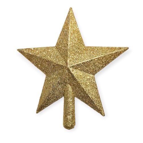 Adorno Navideño Puntal Estrella Chica con Gibre Dorado 15 cm x1