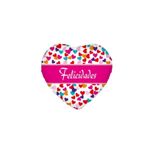 Globo Corazón Inflable Metalizado Felicidades 49cm