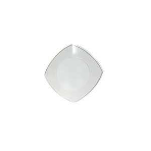 Plato Cuadrado Plastico para Postre 17cm Transparente x10 U