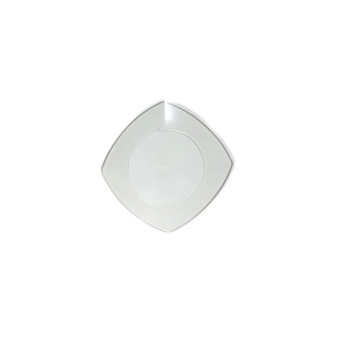 Plato Cuadrado Plastico para Postre 17cm Transparente x10 U