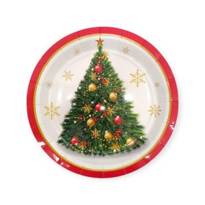 Plato Polipapel Arbol de Navidad x6 Unidades