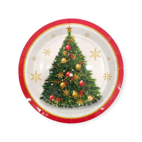 Plato Polipapel Arbol de Navidad x6 Unidades