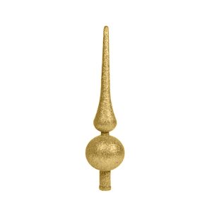 Adorno Navideño Puntal Con Gibre 19cm Dorado x1u