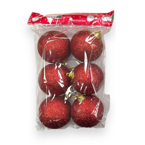 Bolas Gibreadas Rojo 6 cm x6 Unidades