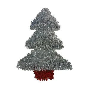 Adorno Navideño Arbol Plateado Colgante 35 x 28 cm