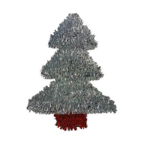 Adorno Navideño Arbol Plateado Colgante 35 x 28 cm