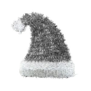 Adorno Navideño Colgante Decorativo Gorro Papa Noel Plata x1