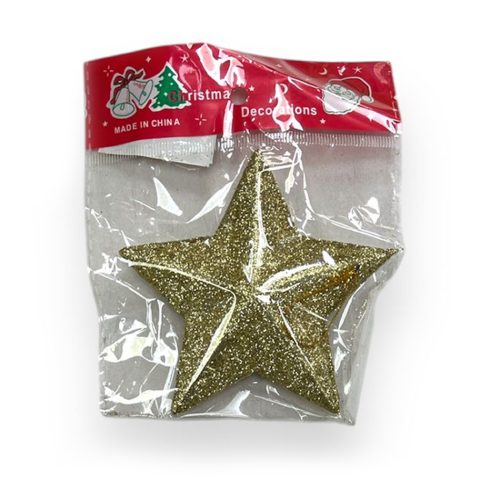 Adorno Navideño Estrella Gibreada 10 cm Dorado x1 Unidad