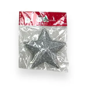 Adorno Navideño Estrella Gibreada 10 cm Plateado x1 Unidad