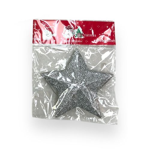 Adorno Navideño Estrella Gibreada 10 cm Plateado x1 Unidad