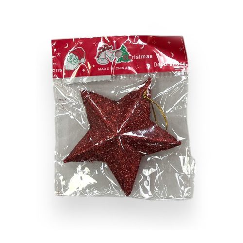 Adorno Navideño Estrella Gibreada 10 cm Roja x1 Unidad