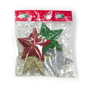 Adorno Navideño Estrellas Gibreadas Grande x4u