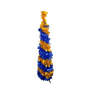 Arbol de Navidad Azul y Dorado Plegable 120 cm