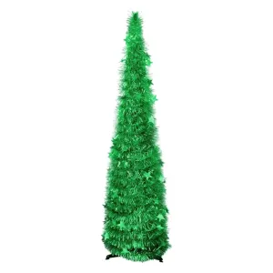 Arbol de Navidad Verde Metalizado Plegable 150 cm