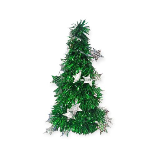 Arbolito de Navidad Verde con Estrellas Plateadas 25 Cm