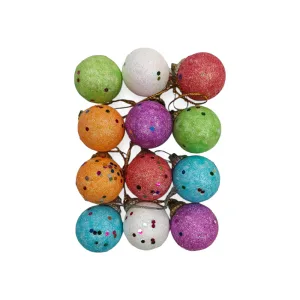Bolas Colores Surtidos con Confetti 3 cm x12 Unidades