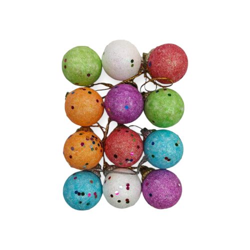 Bolas Colores Surtidos con Confetti 3 cm x12 Unidades