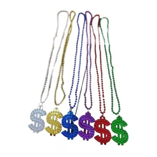 Collar Dinero Dolar Colores Surtidos x1 Unidad