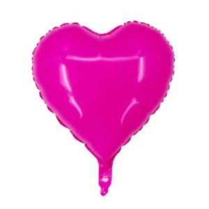 Globo Corazón Metalizado Color ROSA FLUO 45 CM