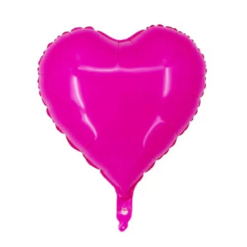 Globo Corazón Metalizado Color ROSA FLUO 45 CM