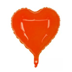 Globo Corazón Metalizado Color NARANJA FLUO 45 CM