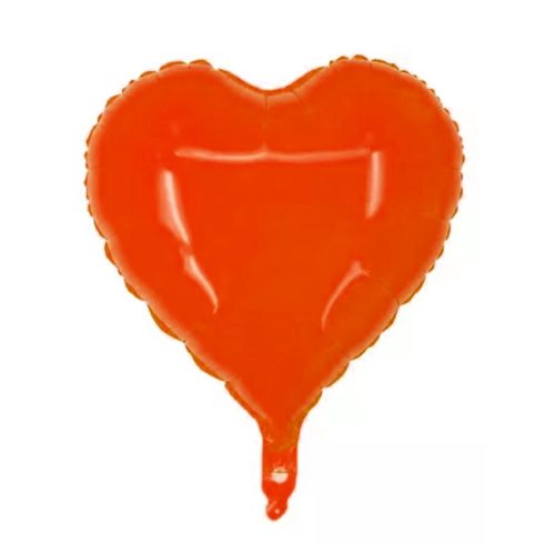 Globo Corazón Metalizado Color NARANJA FLUO 45 CM