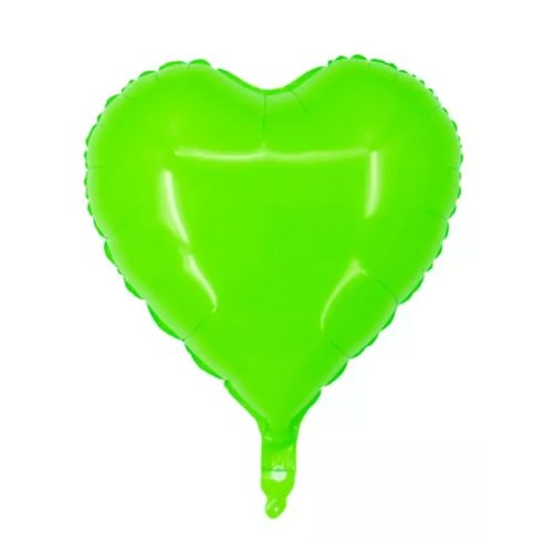 Globo Corazón Metalizado Color VERDE FLUO 45 CM