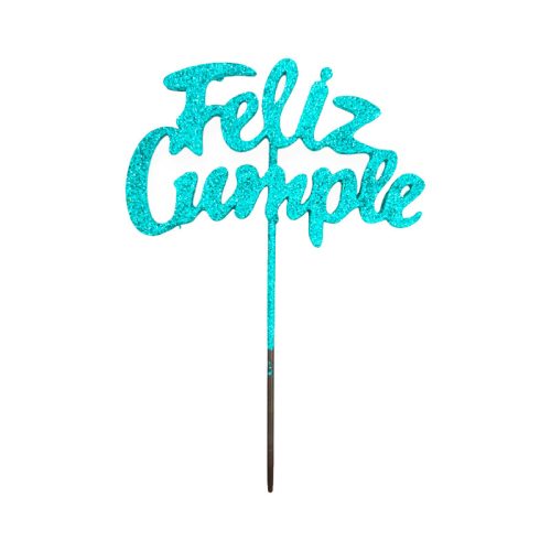 Pinche Feliz Cumple Celeste Gibreado Plástico 22cm