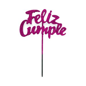 Pinche Feliz Cumple Fucsia Gibreado Plástico 22cm