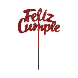 Pinche Feliz Cumple Rojo Gibreado Plástico 22cm