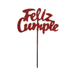 Pinche Feliz Cumple Rojo Gibreado Plástico 22cm