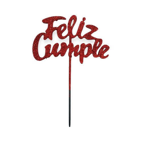Pinche Feliz Cumple Rojo Gibreado Plástico 22cm
