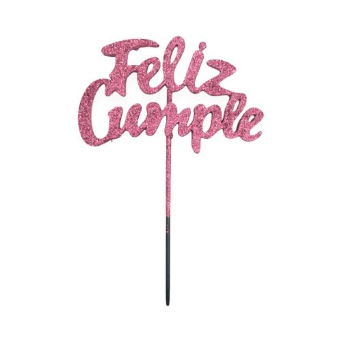 Pinche Feliz Cumple Rosa Gold Gibreado Plástico 22cm