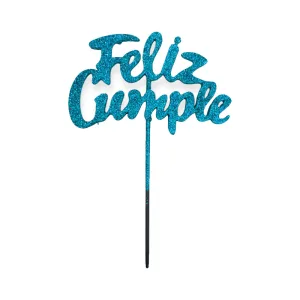 Pinche Feliz Cumple Turquesa Gibreado Plástico 22cm