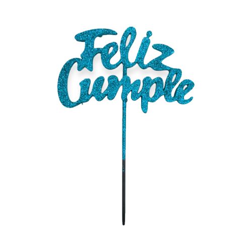 Pinche Feliz Cumple Turquesa Gibreado Plástico 22cm