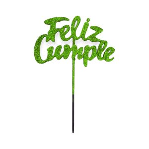 Pinche Feliz Cumple Verde Claro Gibreado Plástico 22cm