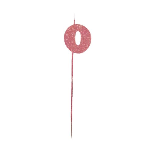 Vela Pinche Gibreada Nº0 Color Rosa Gold