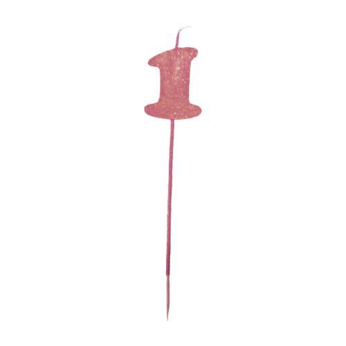Vela Pinche Gibreada Nº1 Color Rosa Gold