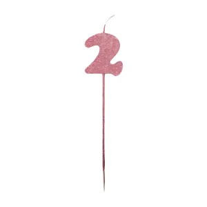 Vela Pinche Gibreada Nº2 Color Rosa Gold