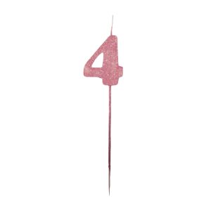 Vela Pinche Gibreada Nº4 Color Rosa Gold