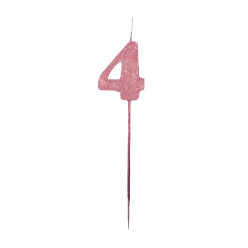 Vela Pinche Gibreada Nº4 Color Rosa Gold